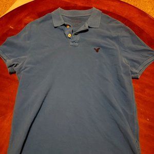 Blue Mens Large American Eagle Polo